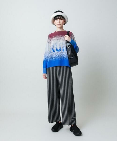 HIROKO KOSHINO / ヒロココシノ ニット・セーター | グラデーションロゴジャカードニットプルオーバー/洗える | 詳細9