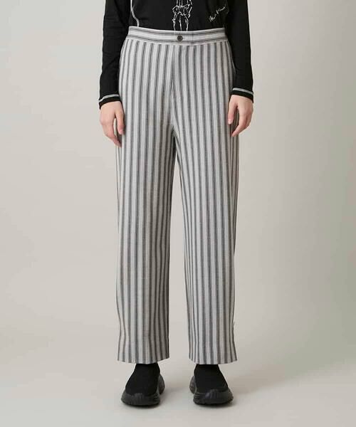 HIROKO KOSHINO / ヒロココシノ その他パンツ | 裾ボタンストライプイージーパンツ/洗える | 詳細3