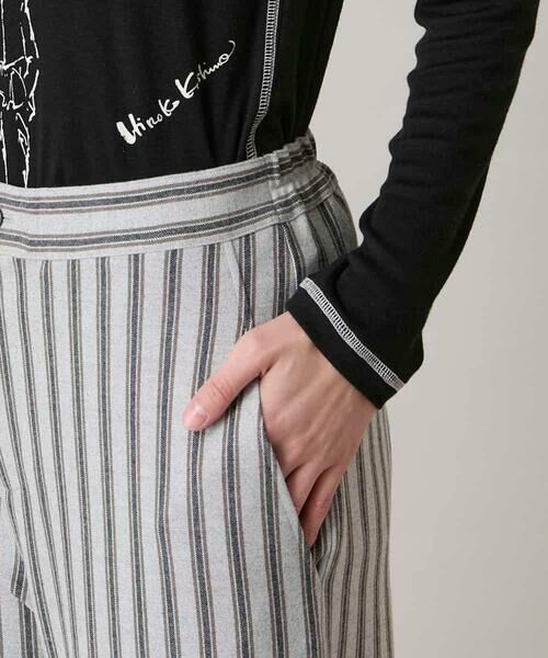HIROKO KOSHINO / ヒロココシノ その他パンツ | 裾ボタンストライプイージーパンツ/洗える | 詳細8