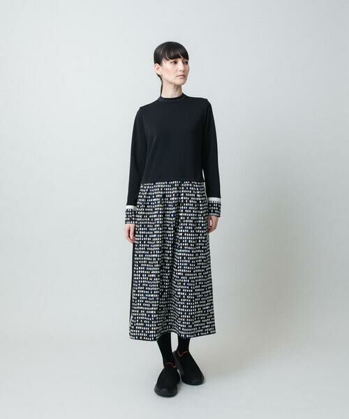 HIROKO KOSHINO / ヒロココシノ ロング・マキシ丈ワンピース | 小付きドット切り替えプリントコンビワンピース/洗える | 詳細10