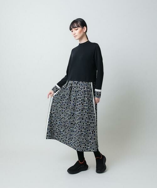HIROKO KOSHINO / ヒロココシノ ロング・マキシ丈ワンピース | 小付きドット切り替えプリントコンビワンピース/洗える | 詳細12