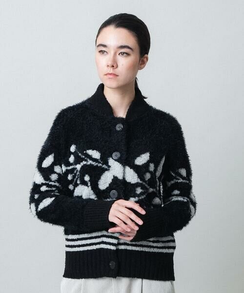 HIROKO KOSHINO / ヒロココシノ カーディガン・ボレロ | ジャガードニットカーディガン/日本製 | 詳細1