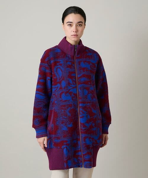 HIROKO KOSHINO / ヒロココシノ その他アウター | 幾何ペイズリージャカードニットコート | 詳細1