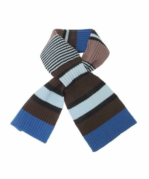 HIROKO KOSHINO / ヒロココシノ マフラー・ショール・スヌード・ストール | ボーダーニットプチマフラー/洗える | 詳細1