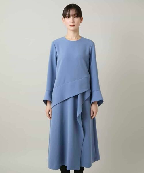 HIROKO KOSHINO / ヒロココシノ ドレス | アシンメトリーカッティングドレス/日本製/洗える | 詳細1