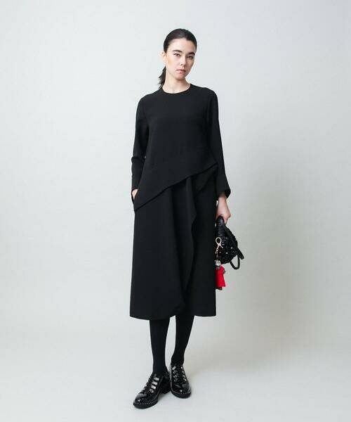HIROKO KOSHINO / ヒロココシノ ドレス | アシンメトリーカッティングドレス/日本製/洗える | 詳細12
