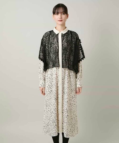 HIROKO KOSHINO / ヒロココシノ ロング・マキシ丈ワンピース | ケープライクシャツワンピース/日本製 | 詳細1