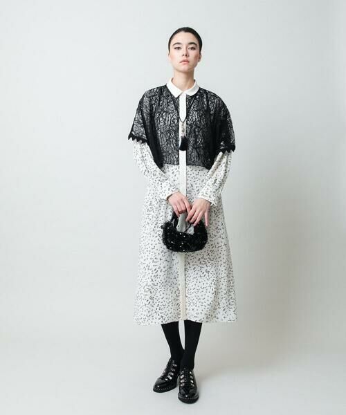 HIROKO KOSHINO / ヒロココシノ ロング・マキシ丈ワンピース | ケープライクシャツワンピース/日本製 | 詳細11