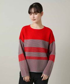 HIROKO KOSHINO / ヒロココシノ ニット・セーター | 配色ボーダー柄ウールニット