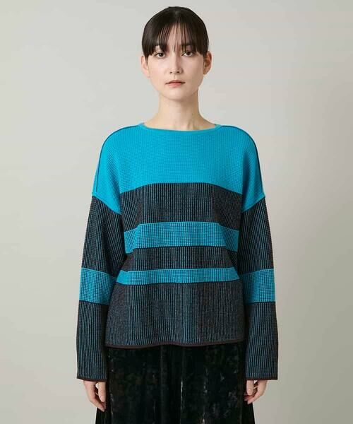 HIROKO KOSHINO / ヒロココシノ ニット・セーター | 配色ボーダー柄ウールニット | 詳細1