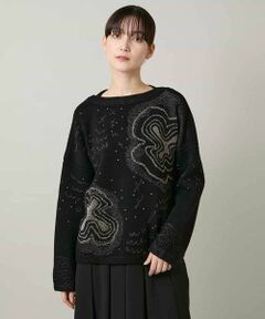 HIROKO KOSHINO / ヒロココシノ ニット・セーター | ラメフラワージャカードニット/日本製