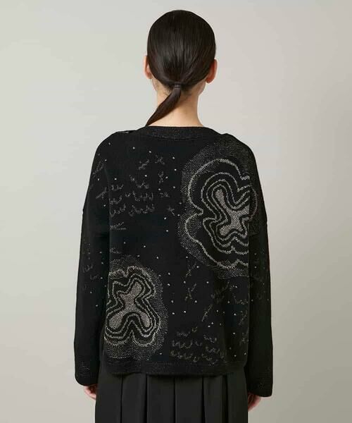 HIROKO KOSHINO / ヒロココシノ ニット・セーター | ラメフラワージャカードニット/日本製 | 詳細3