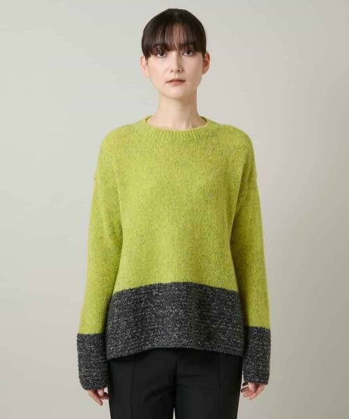 HIROKO KOSHINO / ヒロココシノ ニット・セーター | バイカラーブークレヤーンニット/日本製 | 詳細1