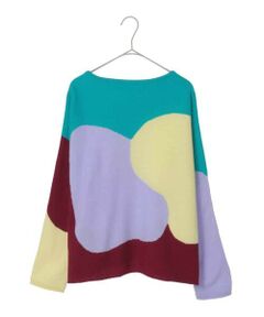 HIROKO KOSHINO / ヒロココシノ ニット・セーター | ブロックアートインターシャドルマンニット/日本製