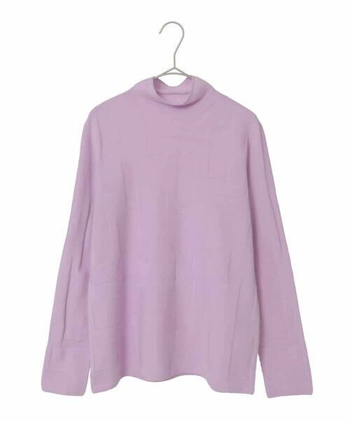 HIROKO KOSHINO / ヒロココシノ ニット・セーター | ホールガーメントタートルネックプルオーバー/日本製（パープル）