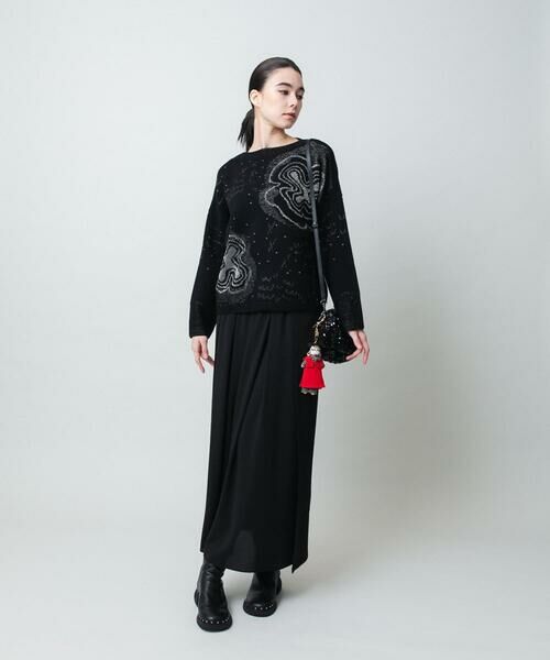 HIROKO KOSHINO / ヒロココシノ ロング・マキシ丈スカート | 異素材コントラストスカート/日本製/洗える | 詳細9