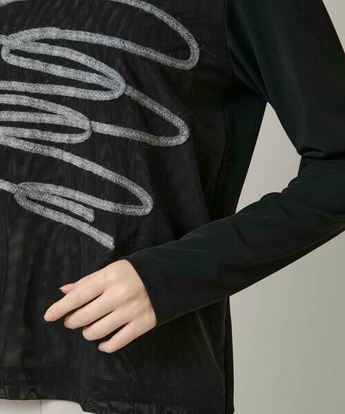 HIROKO KOSHINO / ヒロココシノ カットソー | コード刺繍チュールレイヤーカットソー/日本製/洗える | 詳細6