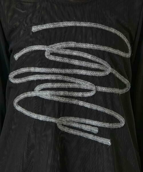 HIROKO KOSHINO / ヒロココシノ カットソー | コード刺繍チュールレイヤーカットソー/日本製/洗える | 詳細8
