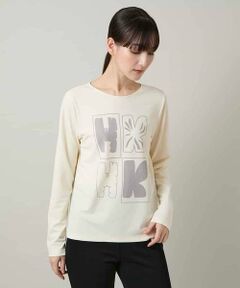 HIROKO KOSHINO / ヒロココシノ カットソー | フロッキーロゴジャージープルオーバー/日本製/洗える