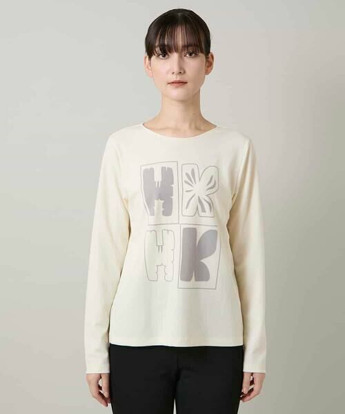 HIROKO KOSHINO / ヒロココシノ カットソー | フロッキーロゴジャージープルオーバー/日本製/洗える | 詳細1