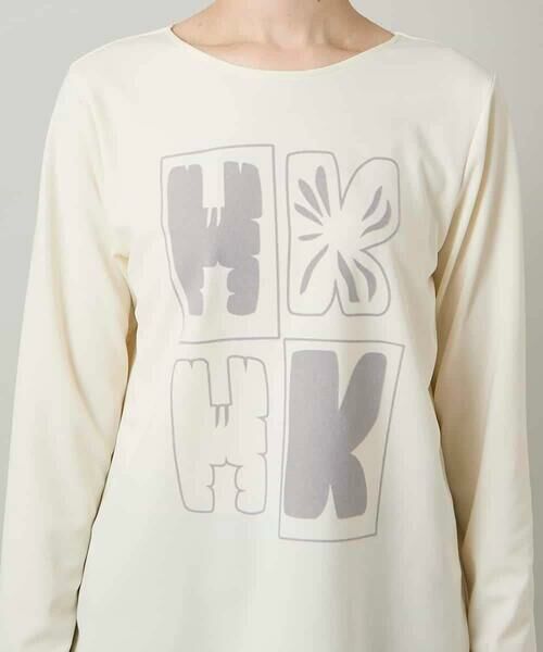 HIROKO KOSHINO / ヒロココシノ カットソー | フロッキーロゴジャージープルオーバー/日本製/洗える | 詳細4