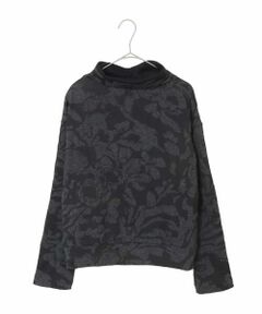 HIROKO KOSHINO / ヒロココシノ ニット・セーター | オフタートルジャカードニットプルオーバー/日本製