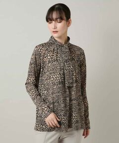HIROKO KOSHINO / ヒロココシノ シャツ・ブラウス | アートプリントボウタイブラウス/日本製/洗える