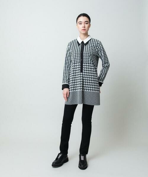HIROKO KOSHINO / ヒロココシノ チュニック | 千鳥幾何柄シャツライクチュニック/日本製/洗える | 詳細10