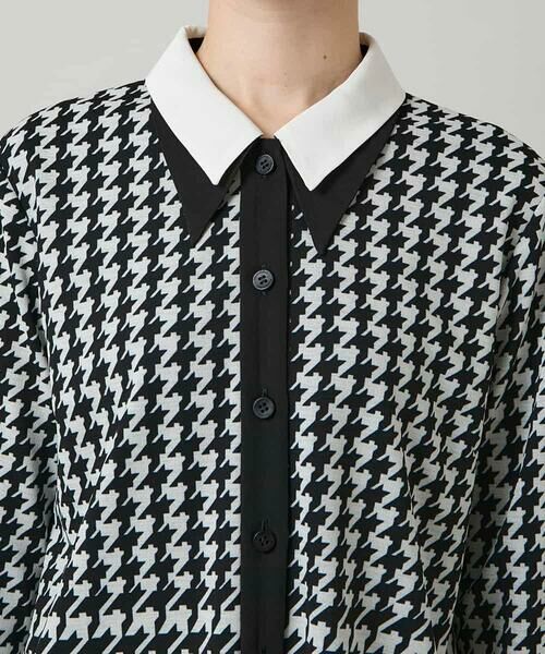 HIROKO KOSHINO / ヒロココシノ チュニック | 千鳥幾何柄シャツライクチュニック/日本製/洗える | 詳細4