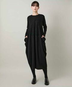 HIROKO KOSHINO / ヒロココシノ ロング・マキシ丈ワンピース | フロントレースデザインシルエットワンピース/日本製/洗える