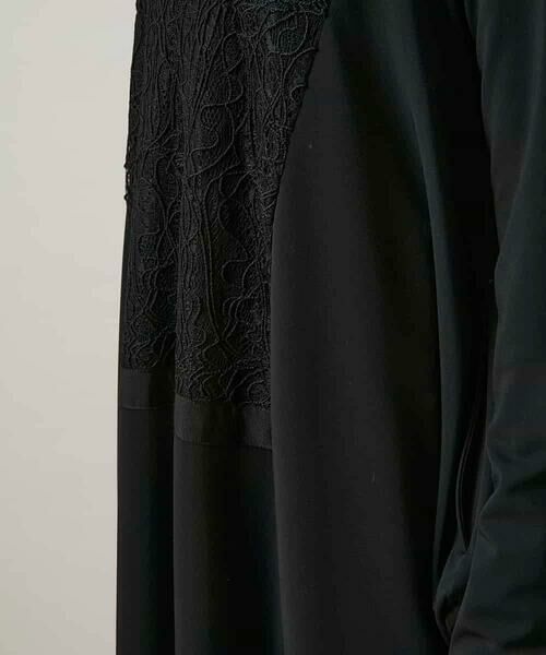 HIROKO KOSHINO / ヒロココシノ ロング・マキシ丈ワンピース | フロントレースデザインシルエットワンピース/日本製/洗える | 詳細10