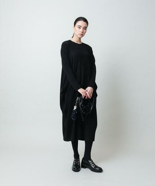 HIROKO KOSHINO / ヒロココシノ ロング・マキシ丈ワンピース | フロントレースデザインシルエットワンピース/日本製/洗える | 詳細11