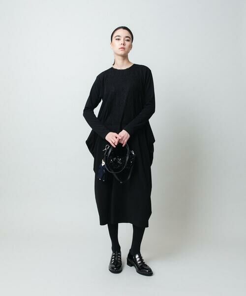 HIROKO KOSHINO / ヒロココシノ ロング・マキシ丈ワンピース | フロントレースデザインシルエットワンピース/日本製/洗える | 詳細12