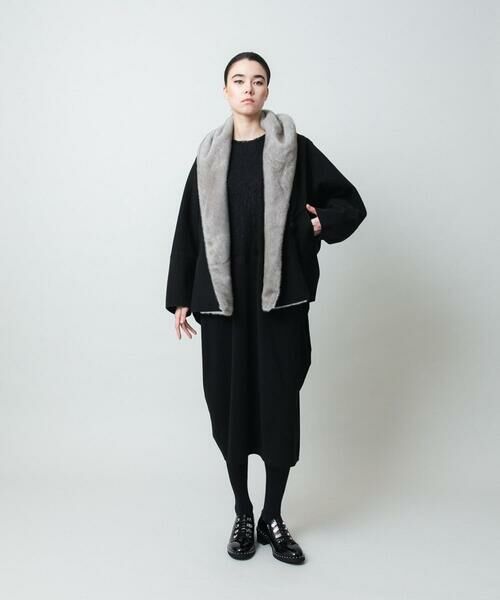 HIROKO KOSHINO / ヒロココシノ ロング・マキシ丈ワンピース | フロントレースデザインシルエットワンピース/日本製/洗える | 詳細13