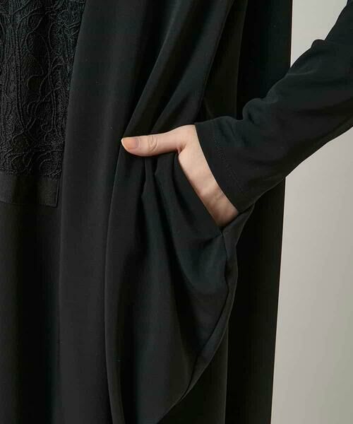 HIROKO KOSHINO / ヒロココシノ ロング・マキシ丈ワンピース | フロントレースデザインシルエットワンピース/日本製/洗える | 詳細7