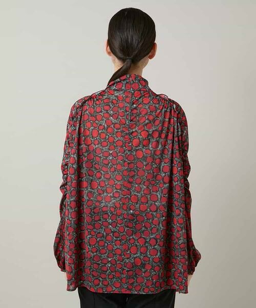 HIROKO KOSHINO / ヒロココシノ シャツ・ブラウス | ハイネックギャザーブラウス/日本製/洗える | 詳細3