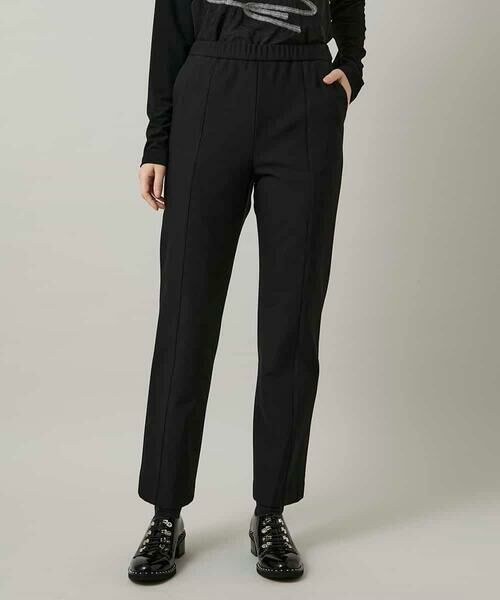 HIROKO KOSHINO / ヒロココシノ チノ・ワークパンツ | ピンタックテーパードパンツ/日本製(ブラック)