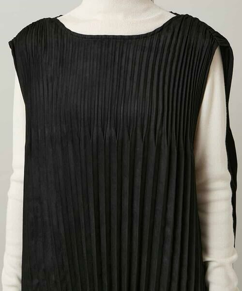 HIROKO KOSHINO / ヒロココシノ ロング・マキシ丈ワンピース | エコスエードアコーディオンプリーツワンピース | 詳細11