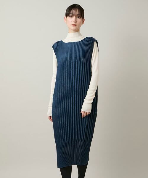 HIROKO KOSHINO / ヒロココシノ ロング・マキシ丈ワンピース | エコスエードアコーディオンプリーツワンピース | 詳細7