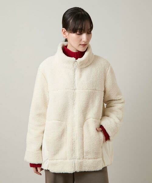 HIROKO KOSHINO / ヒロココシノ ダウンジャケット・ベスト | スタンドカラーボアブルゾン | 詳細1