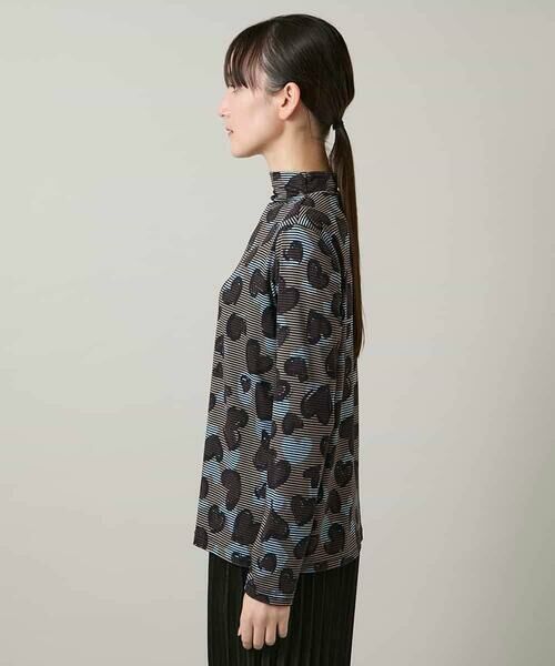 HIROKO KOSHINO / ヒロココシノ カットソー | ハートアニマル柄ボーダーデザインプルオーバー /洗える | 詳細2