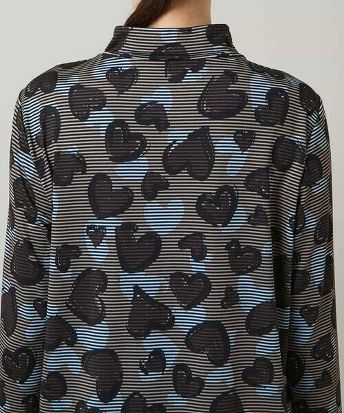 HIROKO KOSHINO / ヒロココシノ カットソー | ハートアニマル柄ボーダーデザインプルオーバー /洗える | 詳細5