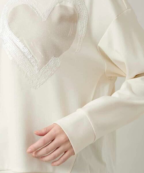 HIROKO KOSHINO / ヒロココシノ カットソー | ハートモチーフドッキングデザインプルオーバー /日本製/洗える | 詳細6
