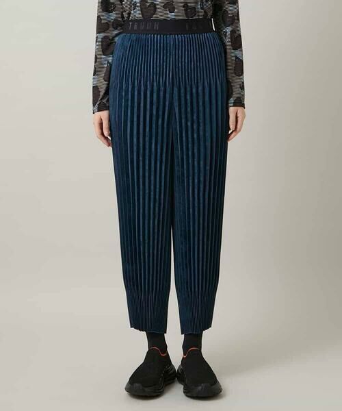 HIROKO KOSHINO / ヒロココシノ チノ・ワークパンツ | エコスエードアコーディオンプリーツパンツ | 詳細1