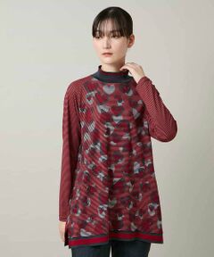 HIROKO KOSHINO / ヒロココシノ チュニック | ハートアニマル柄ボーダーデザインチュニック /洗える