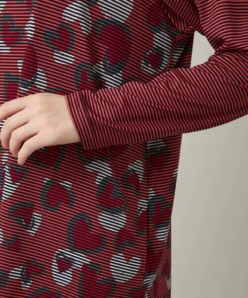 HIROKO KOSHINO / ヒロココシノ チュニック | ハートアニマル柄ボーダーデザインチュニック /洗える | 詳細6