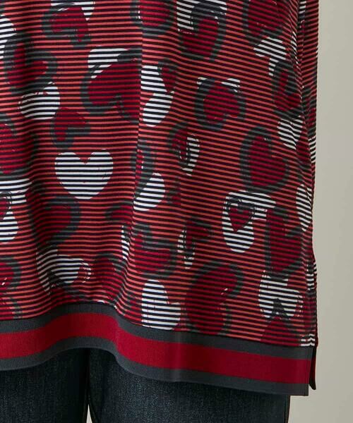 HIROKO KOSHINO / ヒロココシノ チュニック | ハートアニマル柄ボーダーデザインチュニック /洗える | 詳細7