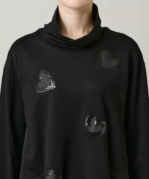 HIROKO KOSHINO / ヒロココシノ ロング・マキシ丈スカート | ハートモチーフドッキングデザインチュニック /日本製/洗える | 詳細4