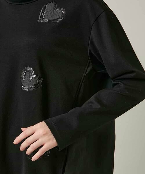 HIROKO KOSHINO / ヒロココシノ ロング・マキシ丈スカート | ハートモチーフドッキングデザインチュニック /日本製/洗える | 詳細6