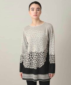 HIROKO KOSHINO / ヒロココシノ チュニック | 幾何モチーフデザインチュニックニット/日本製